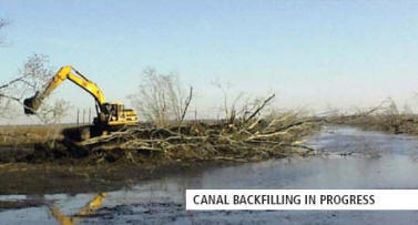 Jean Lafitte NHP, canal backfilling in progress