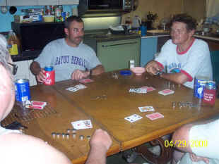 Playing cards at the 2009 Perch Harvest